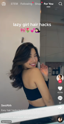 example of an influencer ad on tiktok