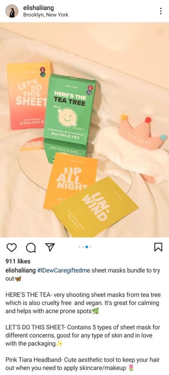 I Dew Care creator post on Instagram 2