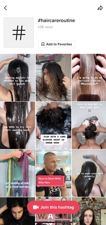 hair care routine hashtag