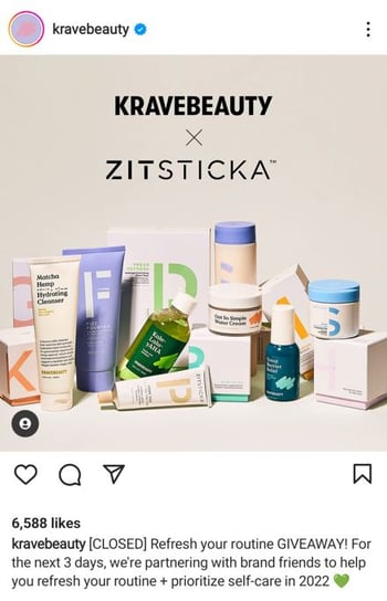 Krave Zitsticka  Instagram Giveaway Example