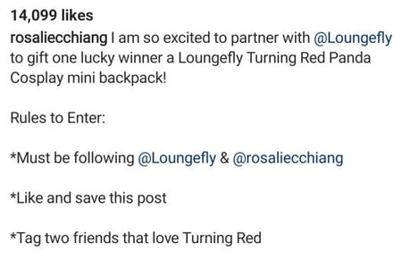 Loungefly instagram giveaway caption