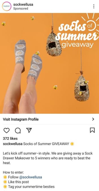 Sockwell  Instagram Giveaway Example