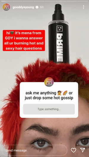 @gooddyeyoung Instagram Story example