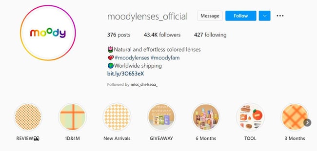 moody lenses Instagram bio