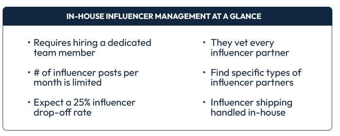 In-House Influencer Management summary