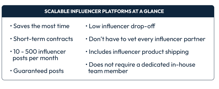 Scalable Influencer platforms summary