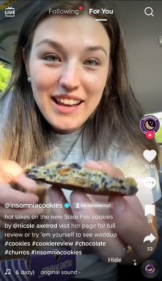 Insomnia Cookies tiktok influencer marketing example