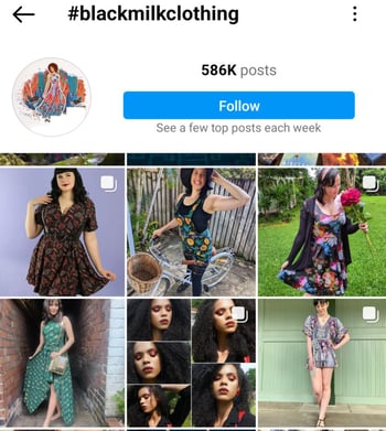 blackmilk clothing instagram feed