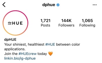 dphue hashtag example