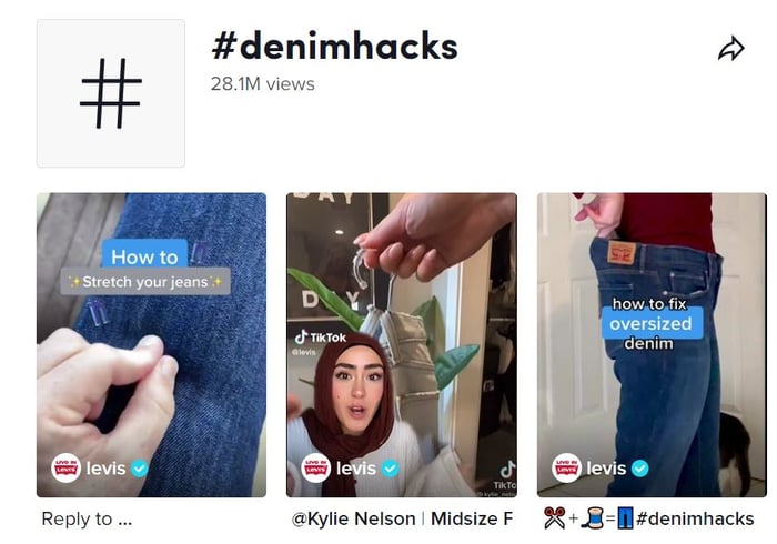 Denim hacks from Levi's on TIkTok