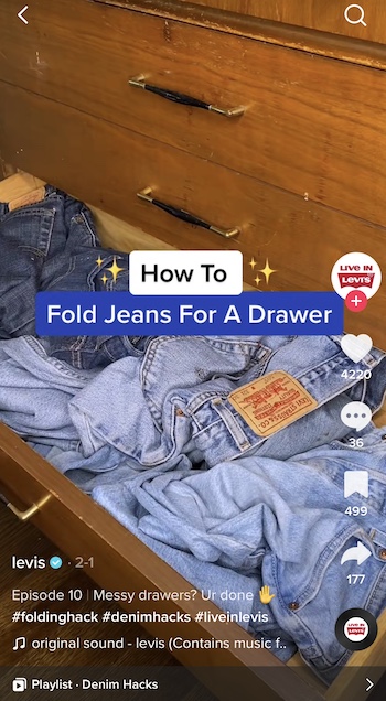 tiktok how-to example from levis
