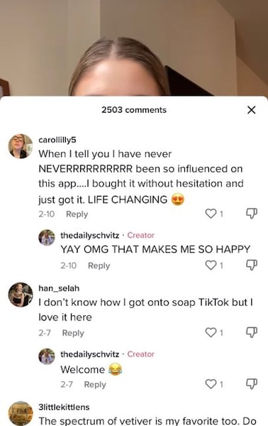 viral tiktok review comments example