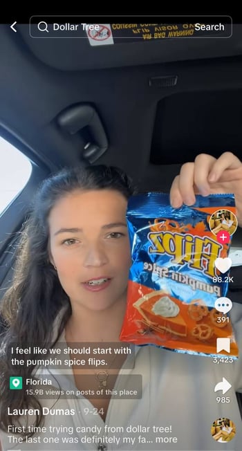 example of food influencer promoting a product