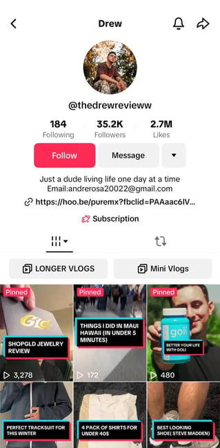 health and wellness influencer feed on tiktok