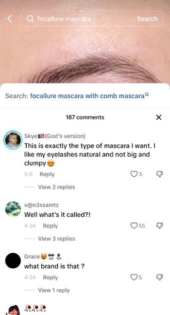 example of positive tiktok comments