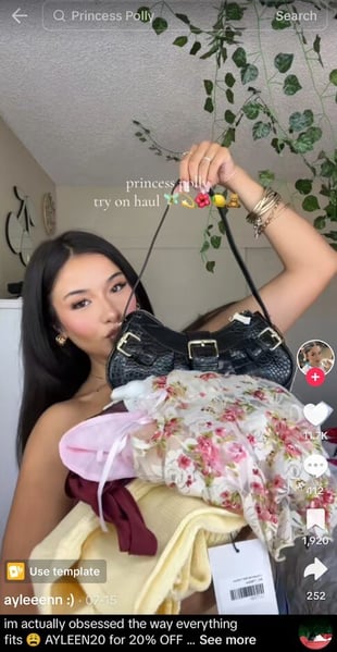 princess polly tiktok influencer community example