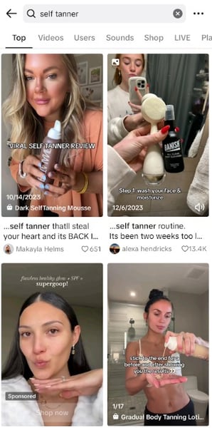 uses tiktok search to find influencers