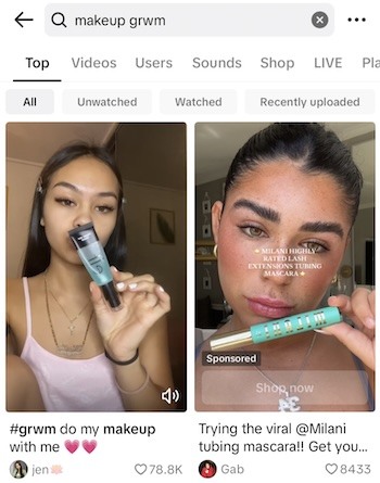 find tiktok influencers makeup grwm