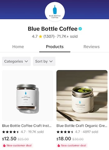 Blue Bottle Coffee products