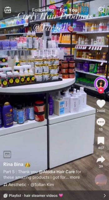 tiktok in-store content example