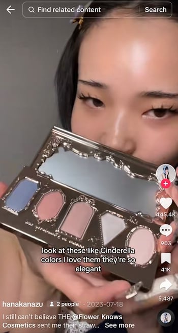 example of product seeding post on TikTok