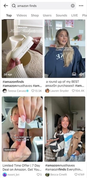 creators promoting Amazon products on TikTok