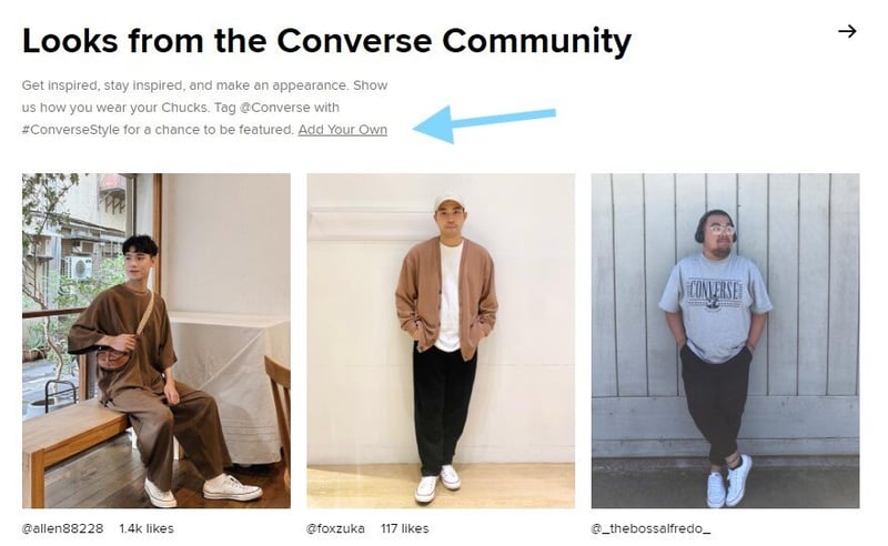 Converse UGC submission link