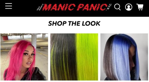 Manic Panic website UGC example