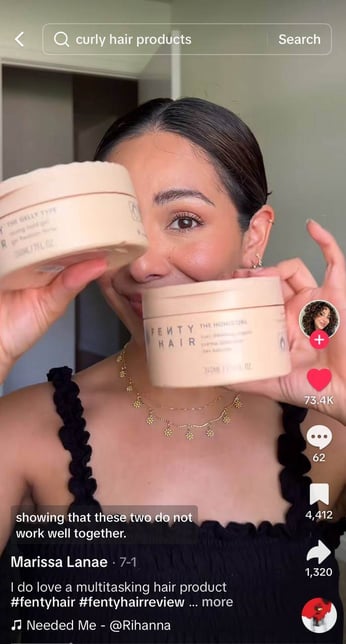 UGC product review example on TikTok