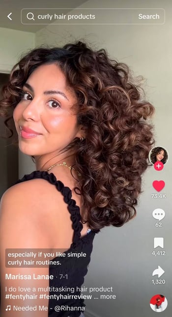 UGC product review example on TikTok