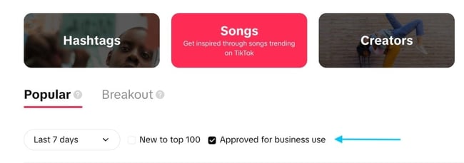 TikTok Creative Center example