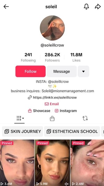 tiktok creator account showing ugc