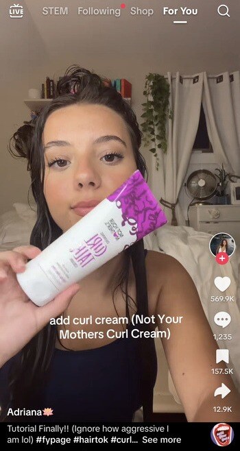 example of a creator promoting a brand with UGC on TikTok