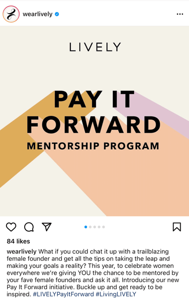 Lively mentorship program social post