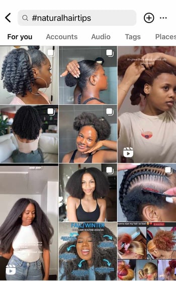 Instagram #naturalhairtips search
