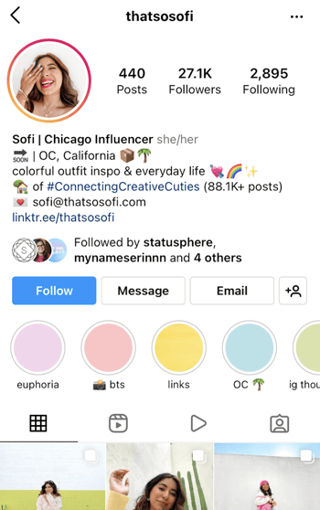 Instagram influencer 