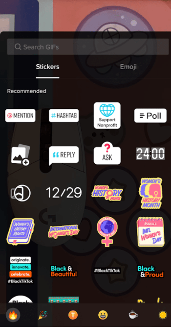 TikTok Stories stickers