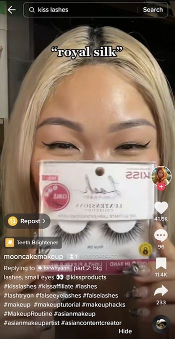 Example of a high-performing branded UGC on TikTok