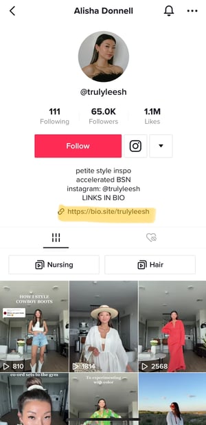 tiktok influencer with bio link