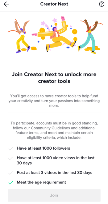 tiktok creator next requirements