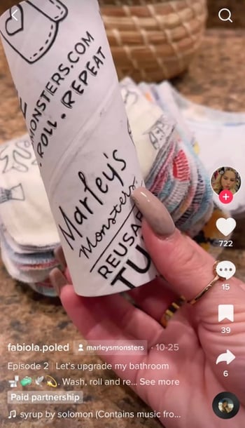 example of a CPG brand promoting products on TikTok