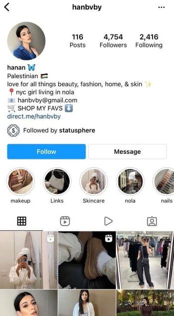 example of a micro-influencer on Instagram