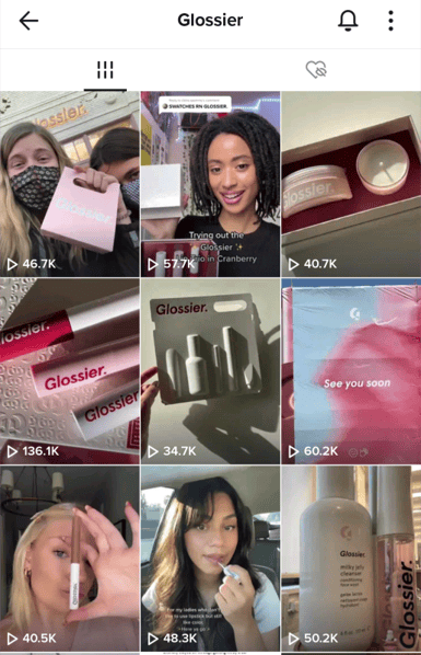 glossier - best brands on tiktok