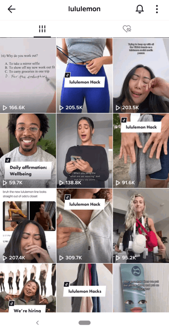 lululemon - best brands on TikTok