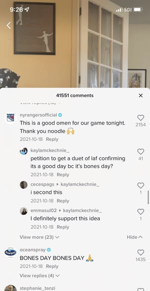 tiktok brand engagement example - oceanspray comment