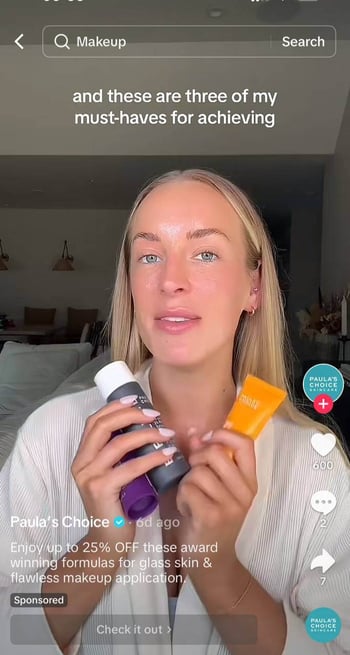 Spark Ads example on tiktok