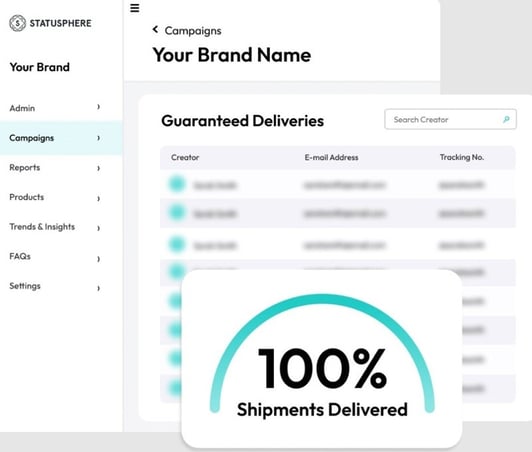 statusphere shipment dashboard screenshot