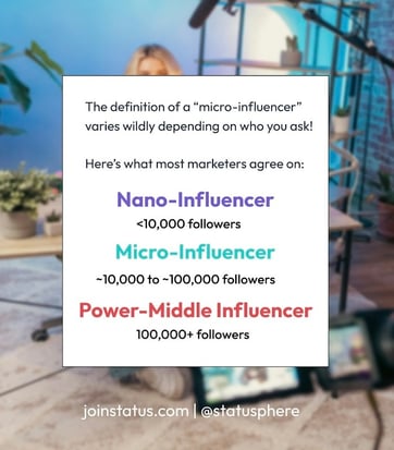 follower counts of the different types of influencers