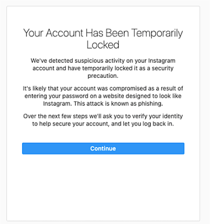 Instagram Account Locked