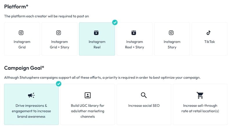 Instagram Reel Brand Awareness Goal Statusphere
